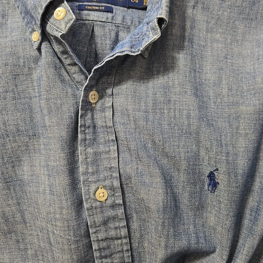 Men's Ralph Lauren Denim Blue Button-Down Shirt Sz Large - Picture 7 of 7